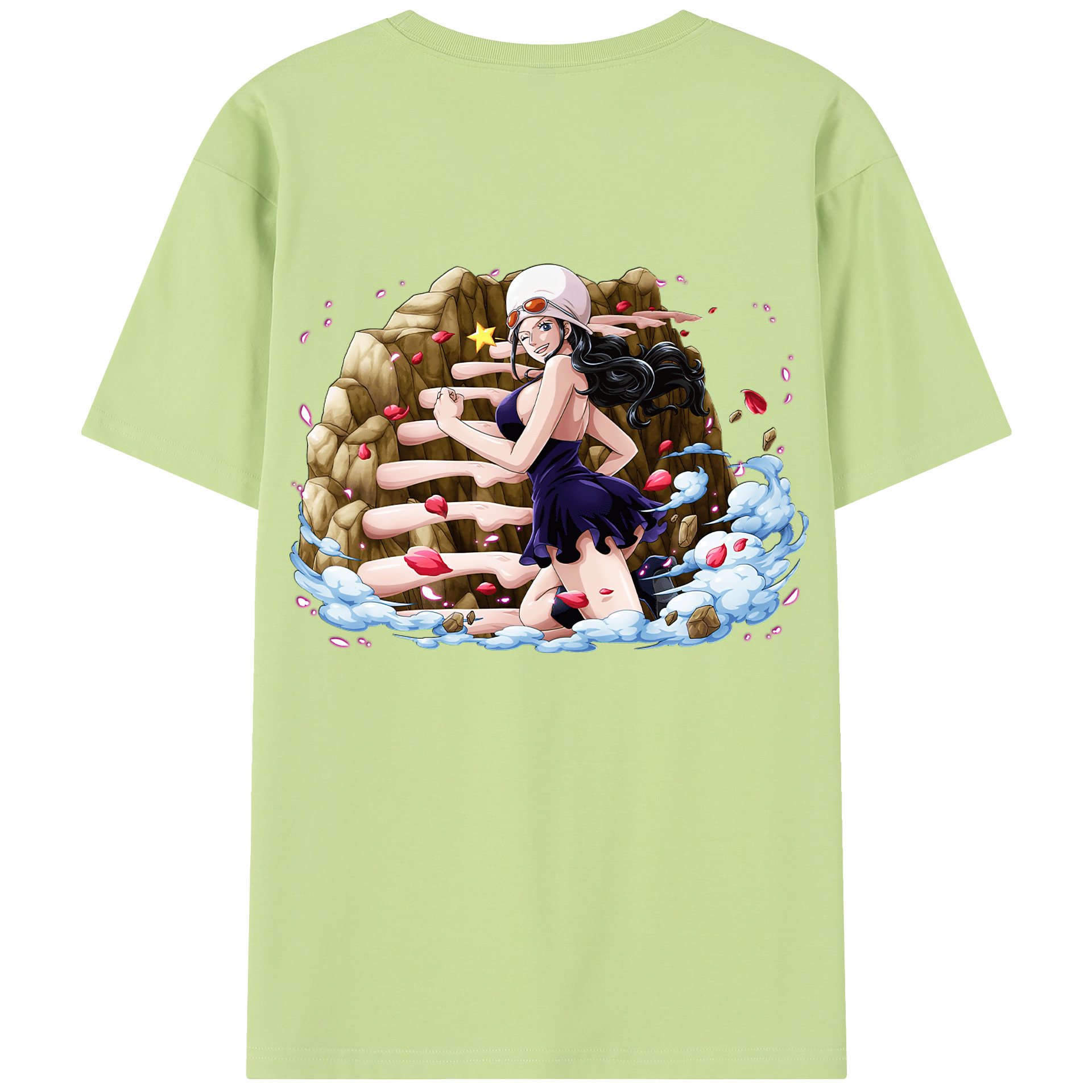 ワンピース ニコ・ロビン ONE PIECE Nico Robin 綿100％半袖Tシャツ（背面プリント）